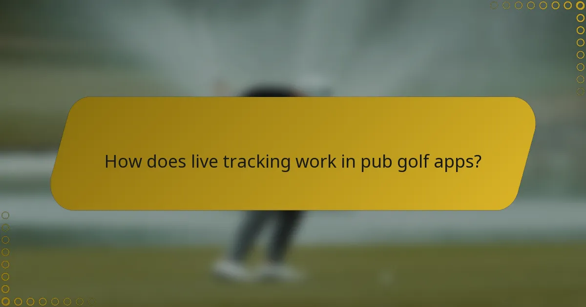 How does live tracking work in pub golf apps?