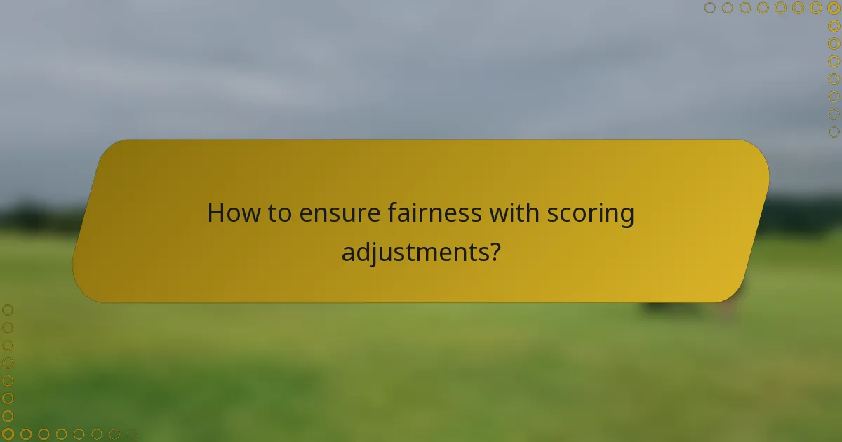 How to ensure fairness with scoring adjustments?